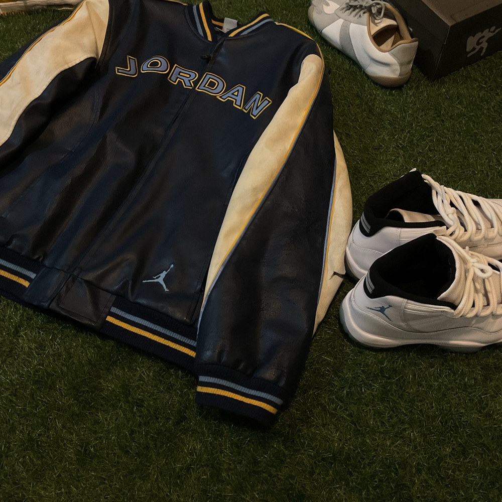 Jordan Men's Varsity Jacket in Navy and Cream